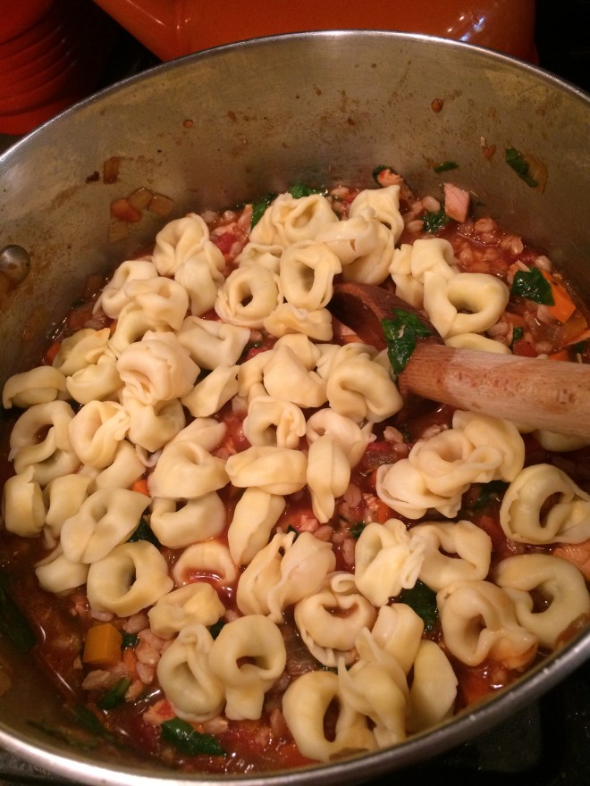 don't even need to use the whole bag... just enough to cover the stew, as shown. save the rest for a salad the next day!